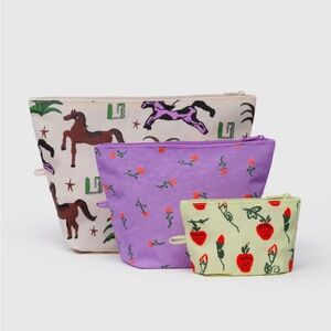 NWOT BAGGU Go Pouch Set Painted Prairie
